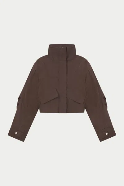 The Couture Club Funnel Neck Shell Jacket - Brown