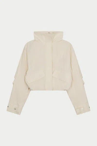 The Couture Club Funnel Neck Shell Jacket - Ecru In Neutral
