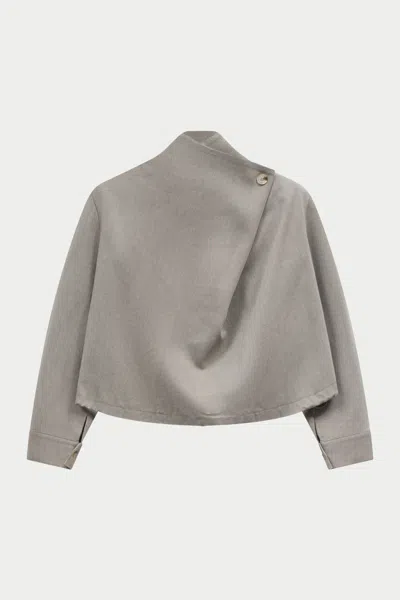 The Couture Club Funnel Neck Top - Grey In Gray