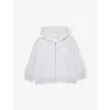 The Couture Club Greymarl Applique-logo Relaxed-fit Cotton-blend Hoody 1-9 In White