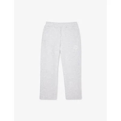 The Couture Club Kids' Greymarl Applique-logo Relaxed-fit Cotton-blend Jogging Bottoms 1 In Gray