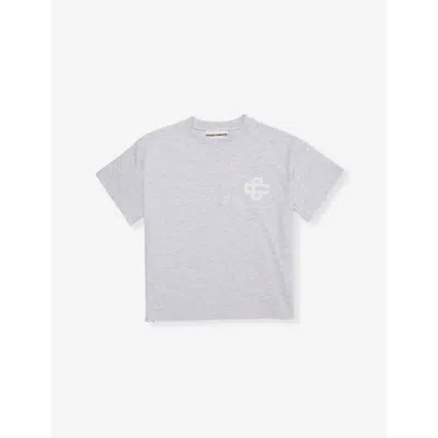 The Couture Club Kids' Greymarl Crewneck Brand-appliqué Stretch-woven T-shirt 1-8