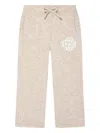 The Couture Club Kids Fluffy Knit Emblem Joggers In Neutrals