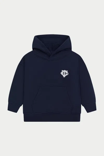 The Couture Club Kids Emblem Applique Hoodie In Blue