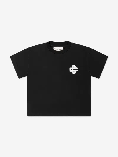 The Couture Club Kids Emblem Applique T-shirt In Black