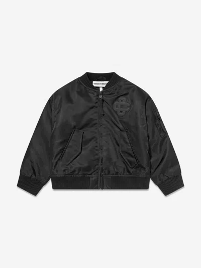 The Couture Club Babies'  Kids Nylon 4 Emblem Bomber Jacket In Black