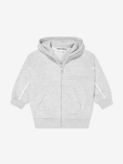 The Couture Club Kids Raw Seam Members Only Zip Up In Gray
