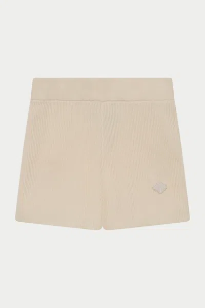 The Couture Club Knitted Mini Shorts - Buttermilk In Neutral