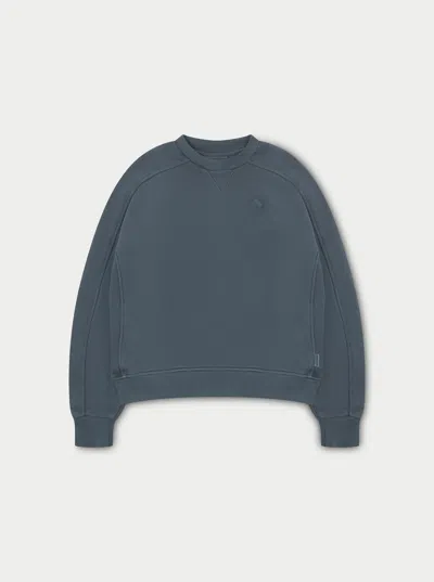 The Couture Club Laundered Classics Seam Detail Sweatshirt - Petrol Blue