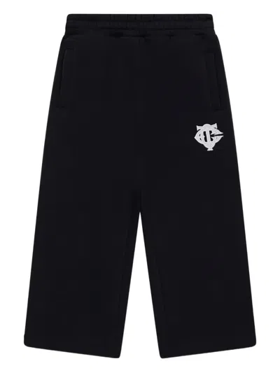 The Couture Club Kids' Logo-embroidered Pocket Trousers In Black