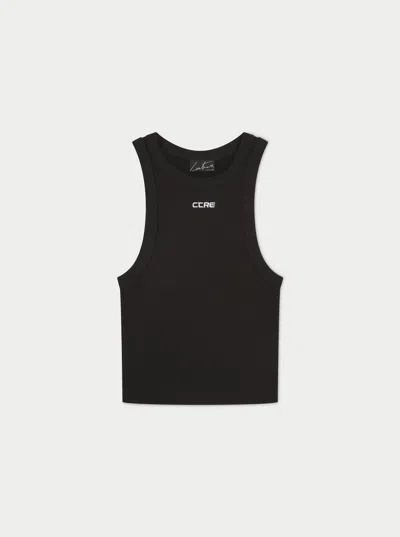 The Couture Club Logo Ribbed Racer Vest - Black