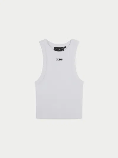The Couture Club Logo Ribbed Racer Vest - White