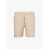 The Couture Club Mens Beige Fluffy-knit Brand-pattern Regular-fit Knitted Shorts
