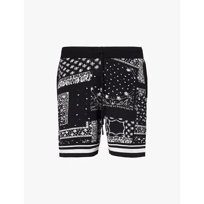 The Couture Club Mens Black Paisley Regular-fit Knitted Shorts
