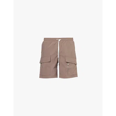 The Couture Club Mens Coffee Technic Patch-pocket Regular-fit Woven Shorts