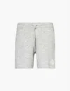 THE COUTURE CLUB MENS GREYMARL FLUFFY-KNIT BRAND-PATTERN REGULAR-FIT KNITTED SHORTS