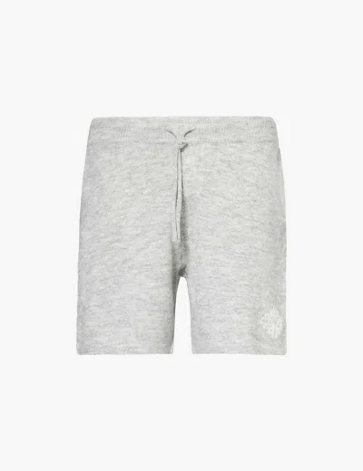 The Couture Club Mens Greymarl Fluffy-knit Brand-pattern Regular-fit Knitted Shorts