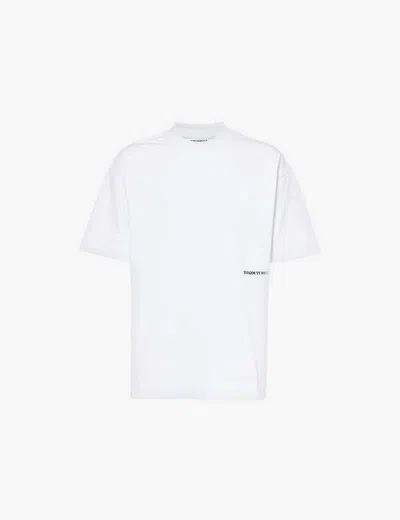 The Couture Club Mens White Design Department Graphic Relaxed-fit Cotton-jersey T-shirt