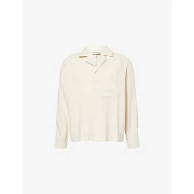 The Couture Club Mens Beige Textured Relaxed-fit Woven Shirt