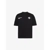 The Couture Club Mens Blurred Graphic Brand-emblem Cotton-jersey T-shirt Black In Black