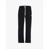 The Couture Club Mens Emblem Side Panel Split-hem Straight-leg Regular-fit Cotton-jersey Jogging Bottoms Black In Black