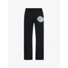The Couture Club Mens Black Emblem Straight-leg Stretch-knit Jogging Bottoms In Black