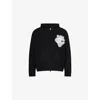 The Couture Club Mens Black Fluffy Emblem Knitted Hoody