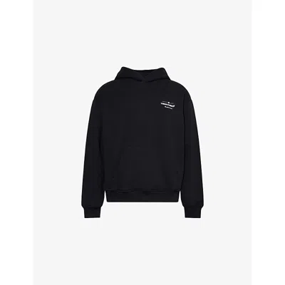 The Couture Club Mens Logo-print Relaxed-fit Cotton Hoody Black