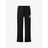 The Couture Club Mens Black Monogram Emblem Straight-leg Cotton-blend Jogging Bottoms In Black
