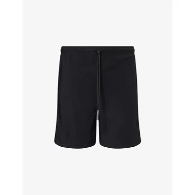 The Couture Club Mens Ribbed Relaxed-fit Woven Shorts Black Xl