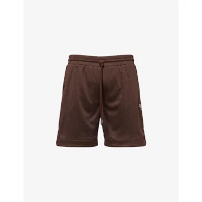 The Couture Club Mens  Airtex Logo-embroidered Woven Sweat Shorts