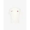 The Couture Club Mens Burgundy Blur-graphic Print Crewneck Cotton T-shirt Xs In White