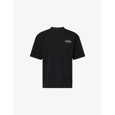 The Couture Club Mens Copyright Graphic Logo-print Cotton T-shirt Black