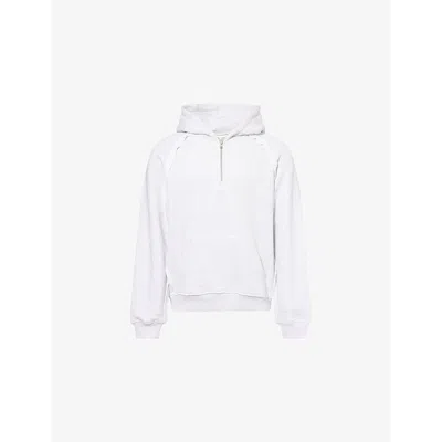 The Couture Club Mens Raw Seam Logo-print Cotton Hoody Greymarl