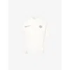 The Couture Club Mens Khaki Blur-graphic Print Crewneck Cotton T-shirt In White