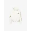 The Couture Club Mens Khaki Motion Blurred-emblem Cotton-jersey Hoodie In White