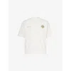 The Couture Club Mens Khaki Motion Blurred Emblem Short-sleeve Cotton T-shirt In Brown