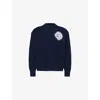 The Couture Club Mens Navy Emblem Regular-fit Stretch-knit Jumper