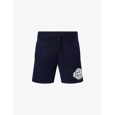 The Couture Club Mens  Fluffy Emblem Relaxed-fit Knitted Shorts