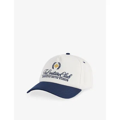 The Couture Club Mens Navy Laurel Embroidered Cotton Baseball Cap In Blue