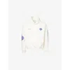 The Couture Club Mens Navy Motion Blurred-emblem Cotton-jersey Hoodie In White