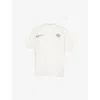 The Couture Club Mens Blurred Graphic Brand-emblem Cotton-jersey T-shirt Offwhite