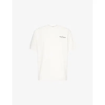 The Couture Club Mens Copyright Text-print T-shirt Offwhite Xl