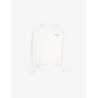 The Couture Club Mens Logo-print Relaxed-fit Cotton Hoody Offwhite