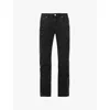 The Couture Club Mens Blackwash Star-appliqué Faded-wash Straight-leg Regular-fit Denim Jeans In Blackwash
