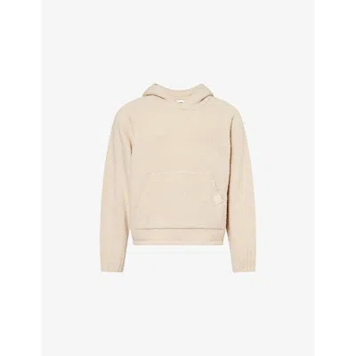 The Couture Club Mens Boucle Kangaroo-pocket Knitted Hoody Stone Xl