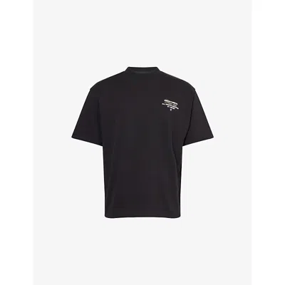 The Couture Club Mens Black Text Graphic-print Short-sleeves Cotton T-shirt