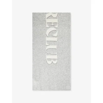 The Couture Club Mens Greymarl Copyright Knitted Scarf In Gray