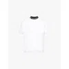 The Couture Club Mens White Crewneck Intarsia-branding Regular-fit Cotton-jersey T-shirt In White