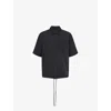 The Couture Club Mens Drawcord Short-sleeve Nylon Shirt Black Xl